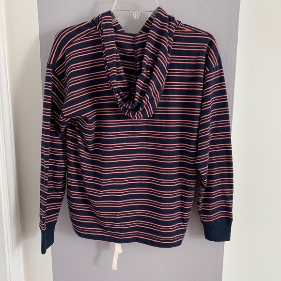 Drawstring Hoodie in Striped Terry - Picture 3 of 4